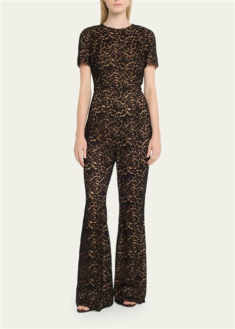 floral lace jumpsuit michael kors|Michael Kors sleeveless belted jumpsuit.